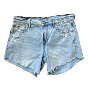 American Eagle Outfitters Low-Rise Skater Jean Shorts Light Wash 6